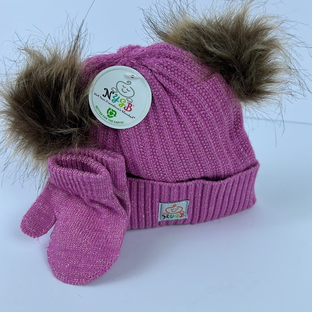 NYGB Hat and mitten set 6-18 months